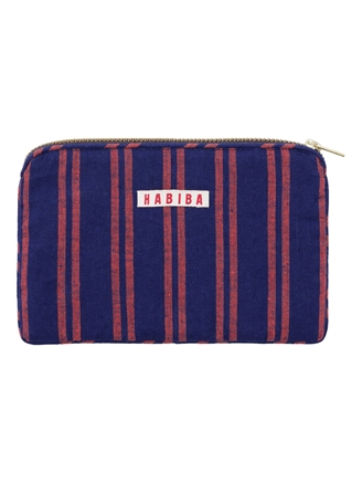 Habiba Bolster Stripe Mini Clutch Indigo